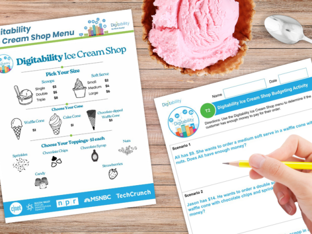 Digitability Free Resource | Ice Cream Shop Budgeting