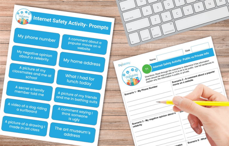 Digitability Free Resource | Public vs Private Information | Digitability