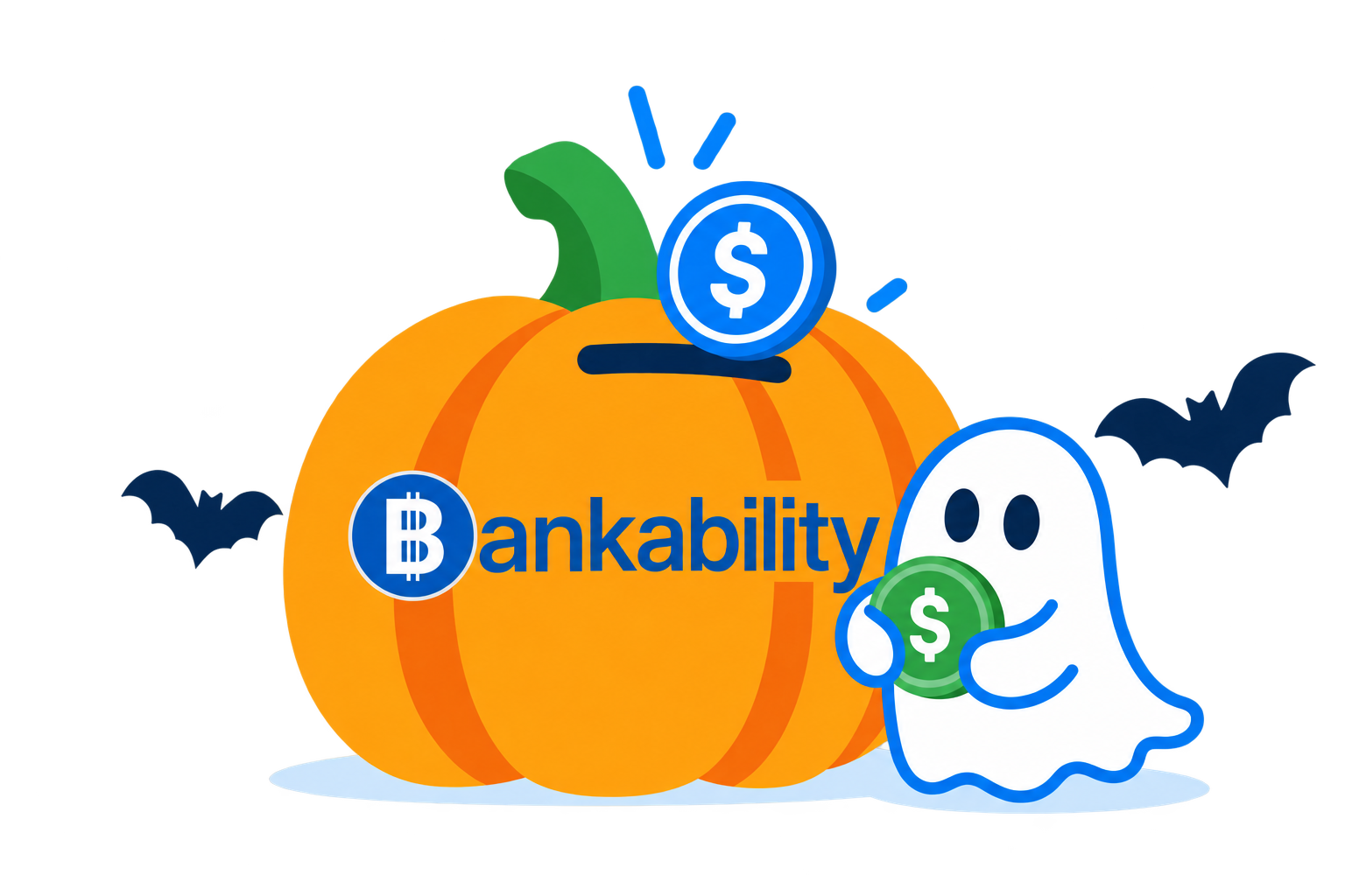 Bankability pumpkin bank and ghost with savings