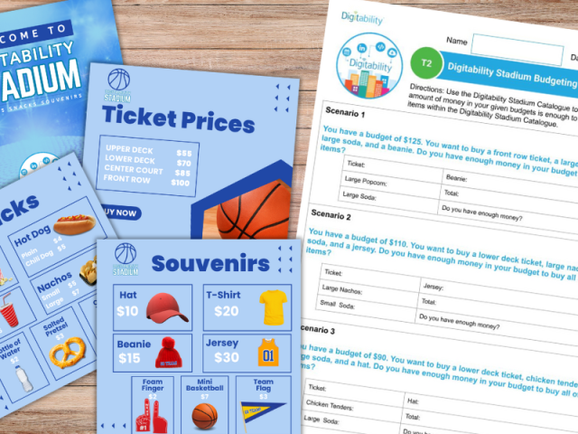 Digitability Free Resource | March Madness Basketball-themed Budgeting Activity
